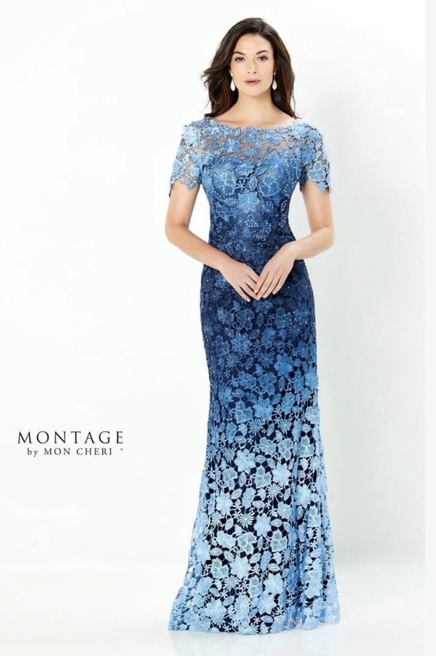 Montage by Mon Cheri 119958 Ombre Lace Formal Dress Mother of Bride Size 10 $809